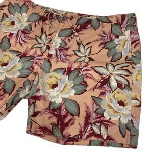 Bonobos Mens Size 40 Shorts Zip & Drawstring Pink Floral Hawaiian Resort Pockets